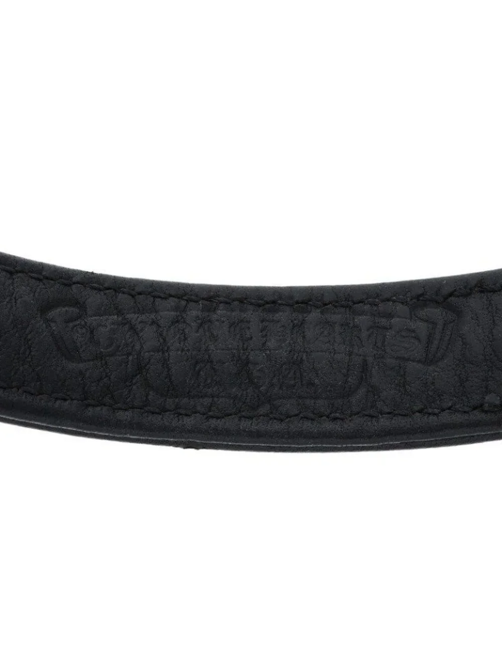 Chrome Hearts Gunslinger Tiny CH Cross Leather Bracelet